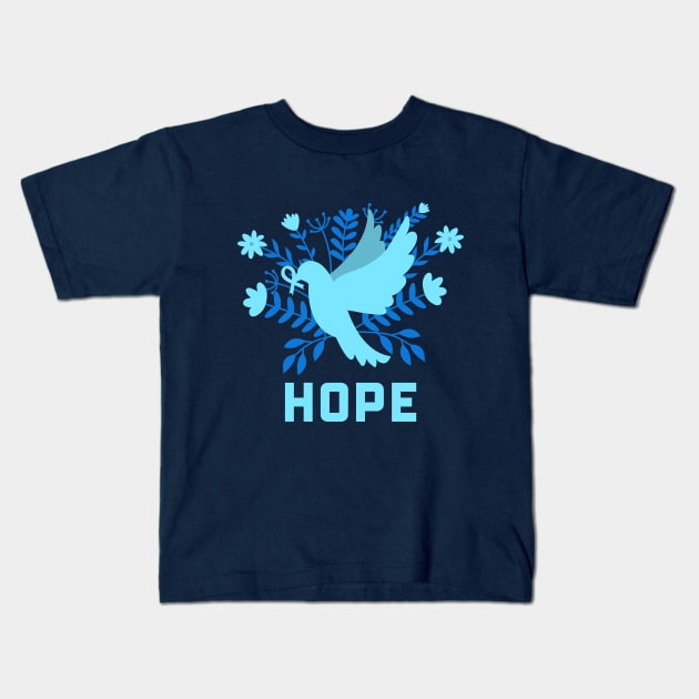 Dove of Hope and Peace Kids T-Shirt by TMBTM